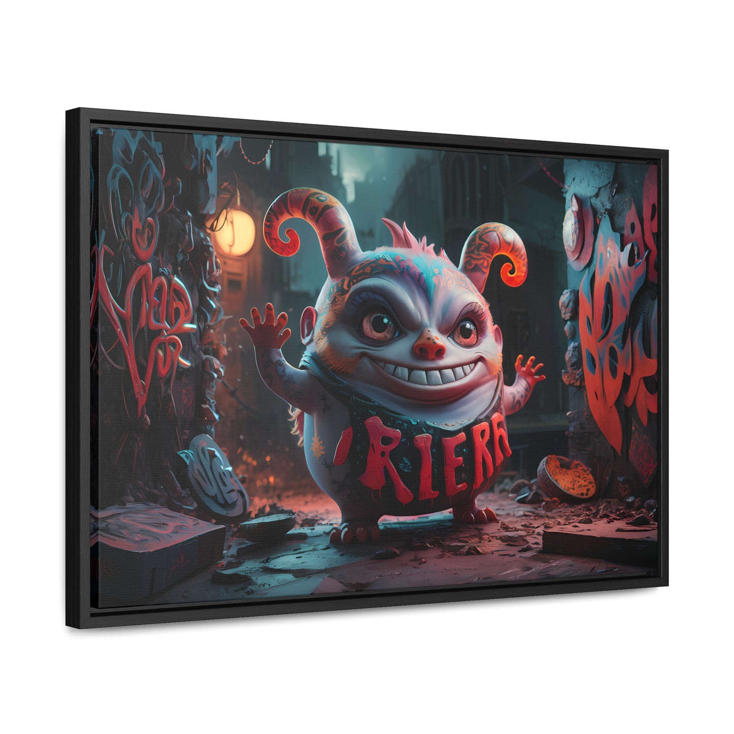 Midnight Mischief in the Alley - Gallery Canvas Wraps, Horizontal Frame