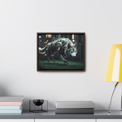 Cyber Wolf Sentinel - Gallery Canvas Wraps, Horizontal Frame