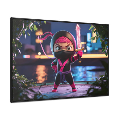 Blade of the Pink Ninja - Gallery Canvas Wraps, Horizontal Frame