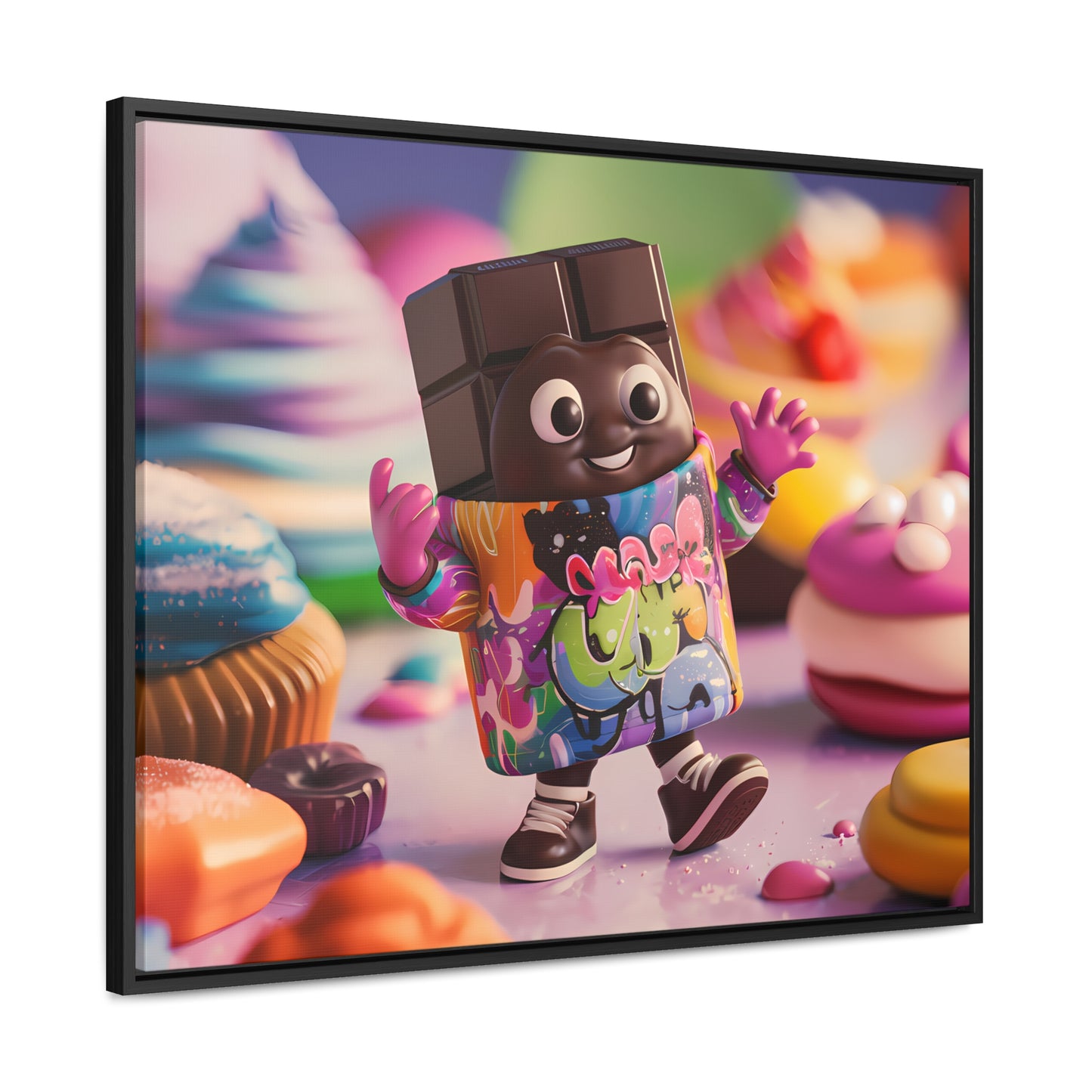 "Choco-Buddy's Sweet Adventure" - Gallery Canvas Wraps, Horizontal Frame