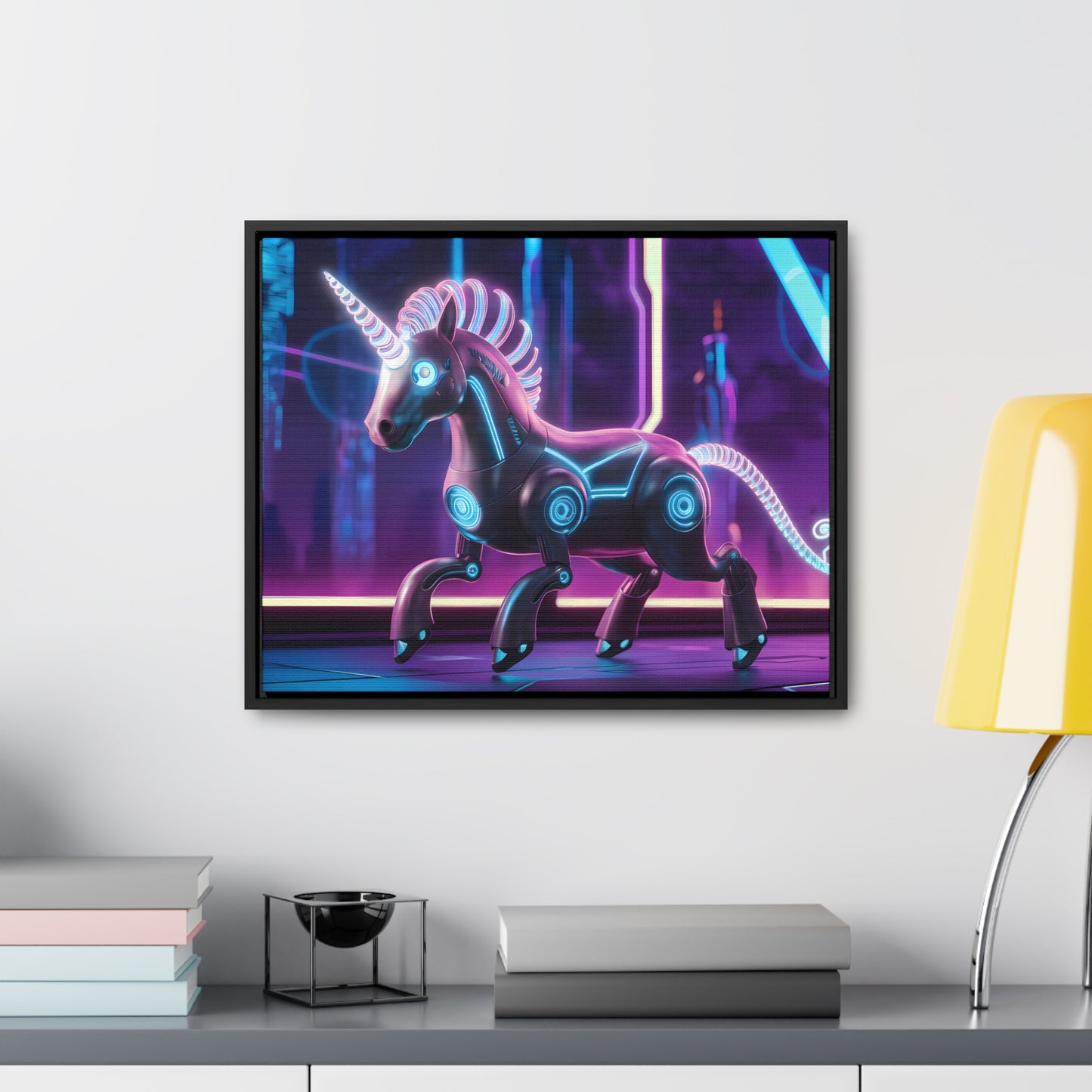 Cybernetic Unicorn - Gallery Canvas Wraps, Horizontal Frame