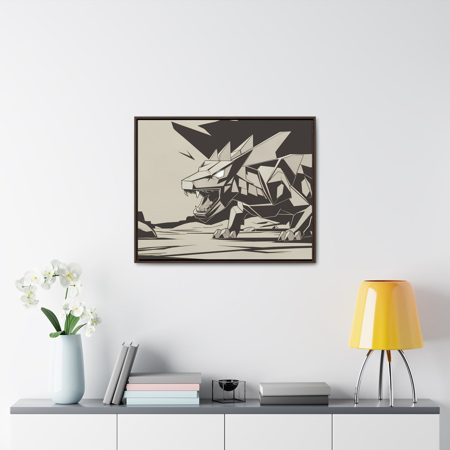 Raging Stone Guardian - Gallery Canvas Wraps, Horizontal Frame