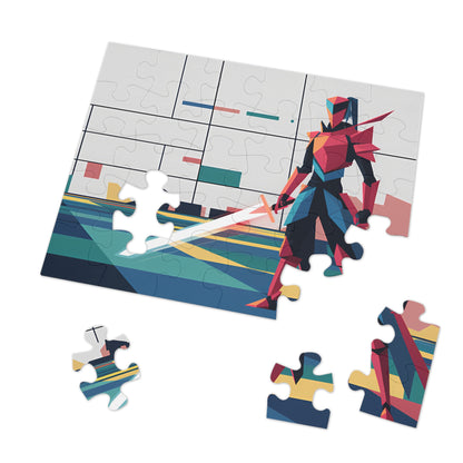 Digital Samurai: Geometric Guardian - Jigsaw Puzzle (30, 110, 252, 500,1000-Piece)