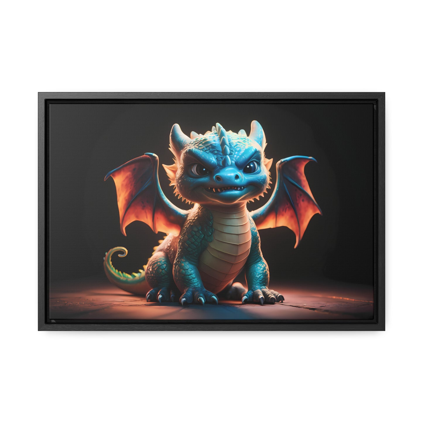 Fierce Baby Dragon Guardian - Gallery Canvas Wraps, Horizontal Frame