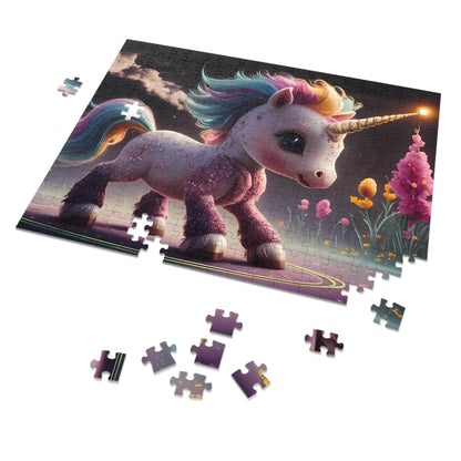 Enchanted Rainbow Unicorn in a Magical Garden - Jigsaw Puzzle (30, 110, 252, 500,1000-Piece)