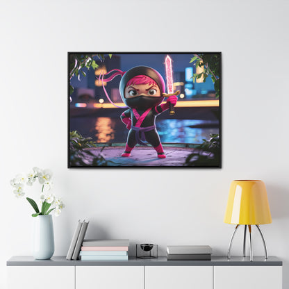 Blade of the Pink Ninja - Gallery Canvas Wraps, Horizontal Frame