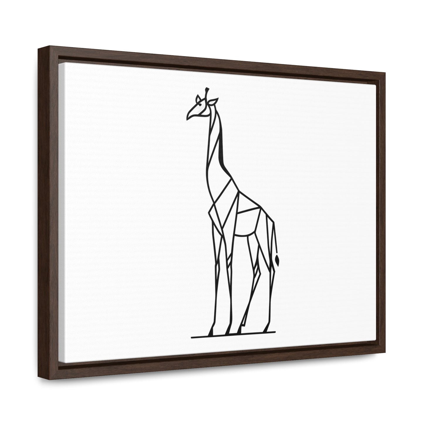 Geometric Giraffe Silhouette - Gallery Canvas Wraps, Horizontal Frame