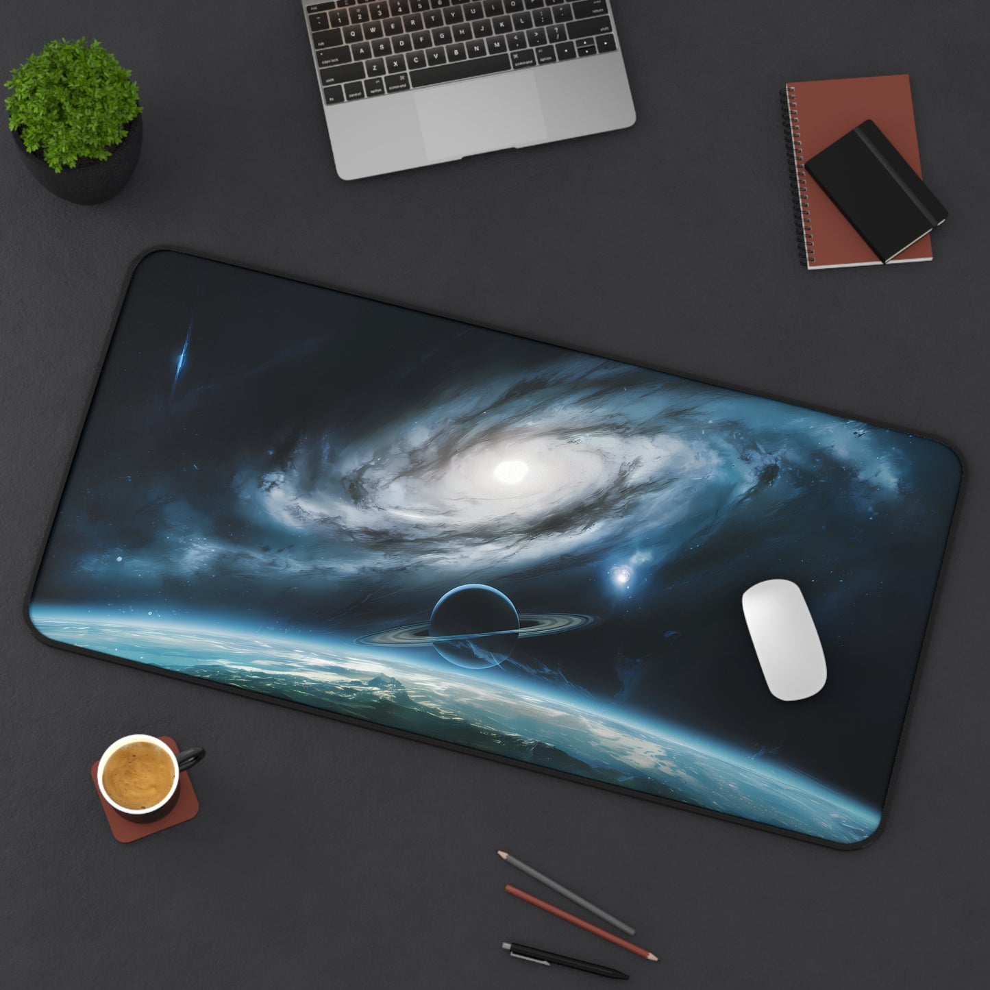 Outer Space viewing a Planet - Desk Mat