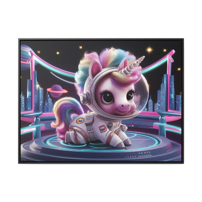 "Galactic Unicorn Explorer" - Gallery Canvas Wraps, Horizontal Frame