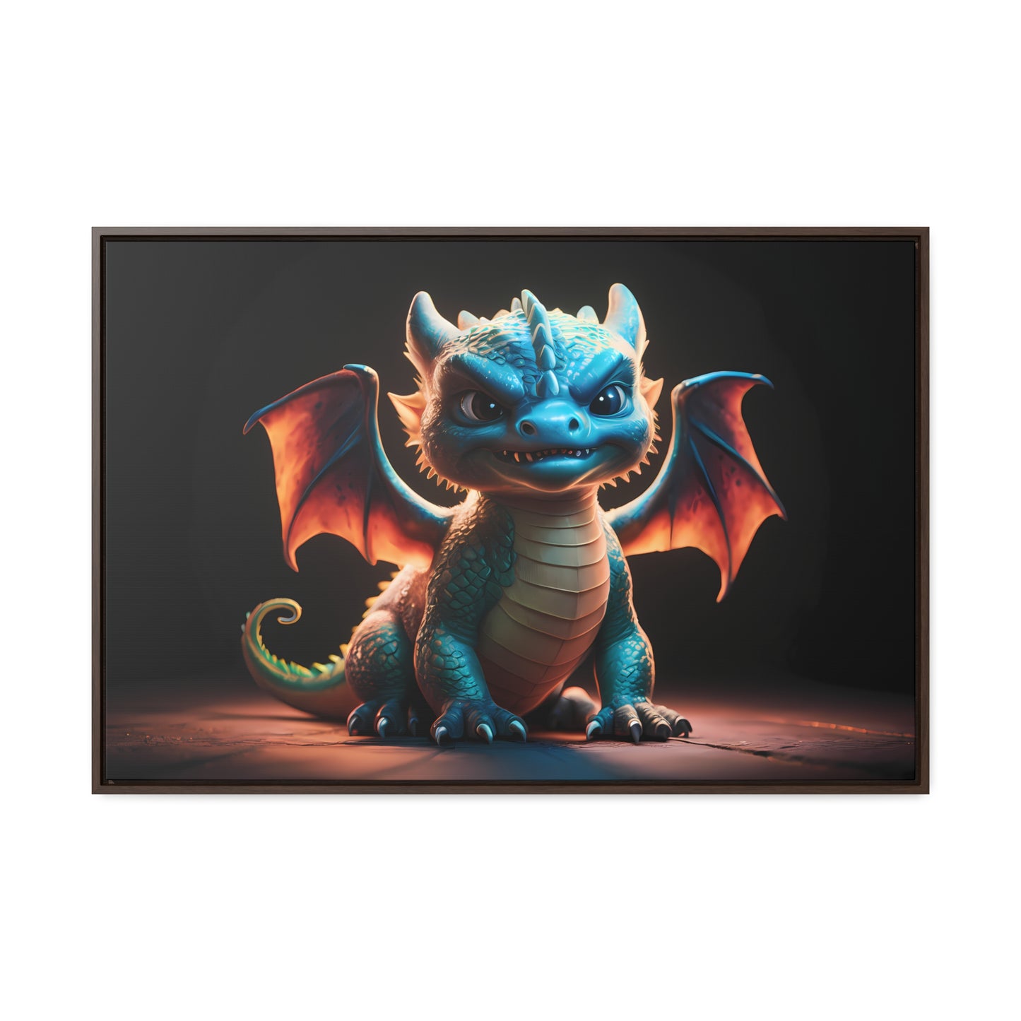 Fierce Baby Dragon Guardian - Gallery Canvas Wraps, Horizontal Frame