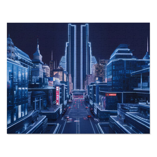 Neon Cityscape at Night - Jigsaw Puzzle (30, 110, 252, 500,1000-Piece)