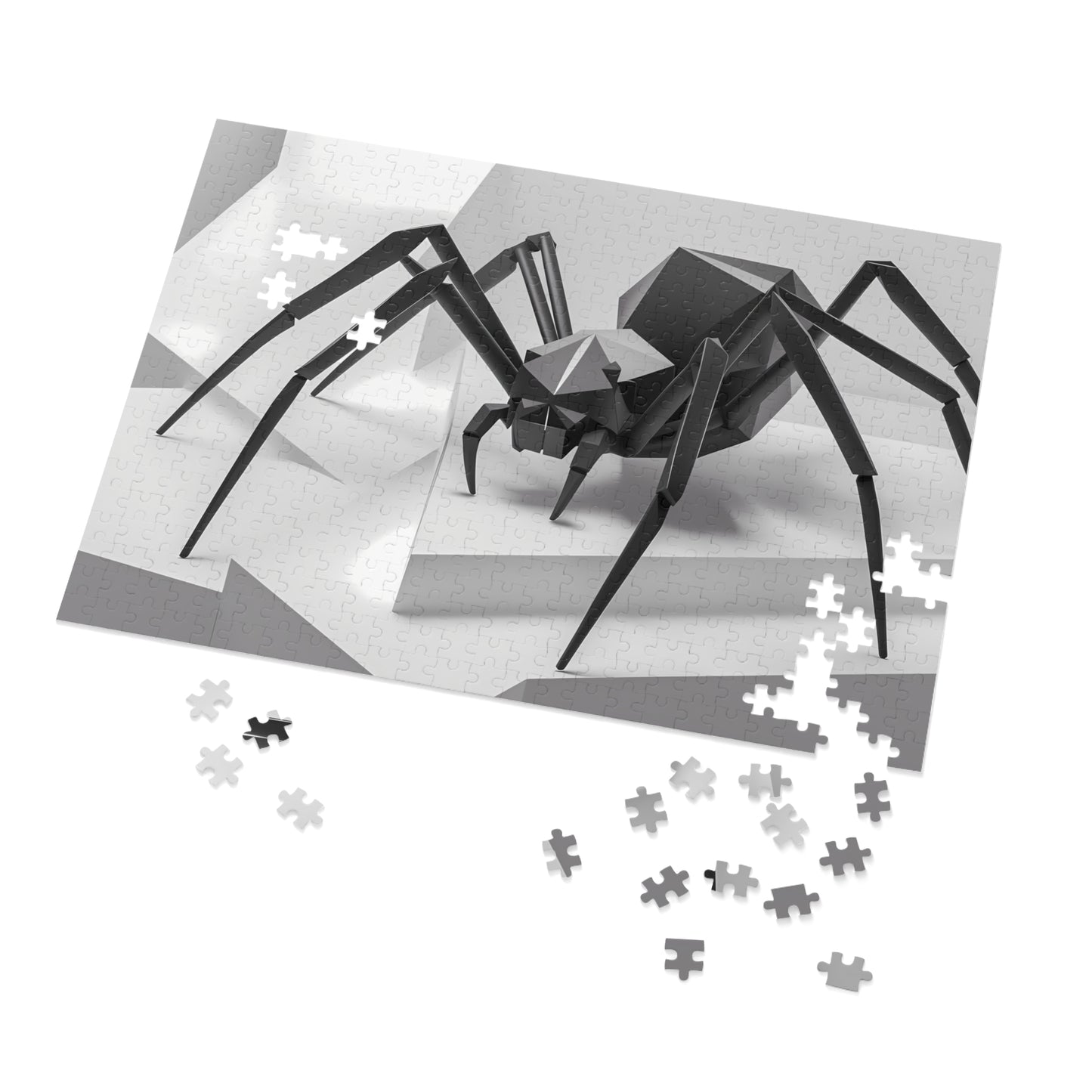 Geometric Arachnid in a Monochrome Maze - Jigsaw Puzzle (30, 110, 252, 500,1000-Piece)