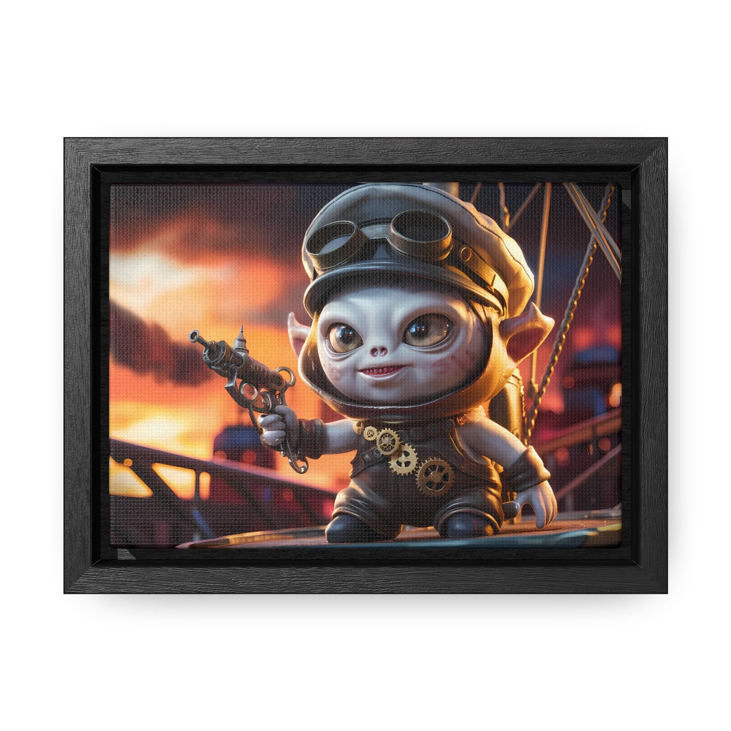 Steampunk Goblin Commander at Dusk - Gallery Canvas Wraps, Horizontal Frame