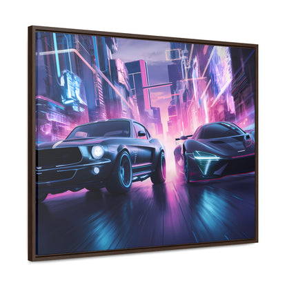 Neon Speed Duel - Gallery Canvas Wraps, Horizontal Frame