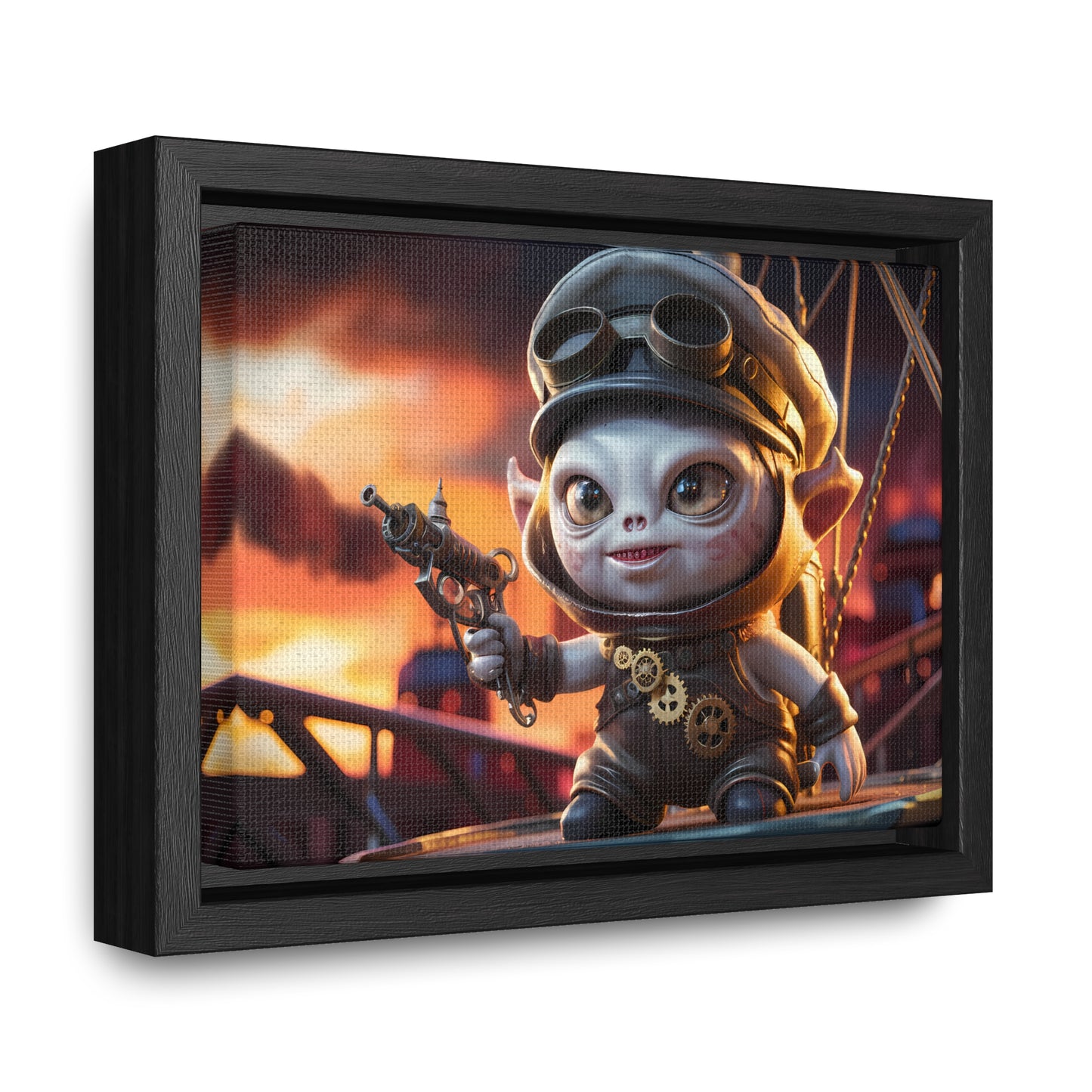 Steampunk Goblin Commander at Dusk - Gallery Canvas Wraps, Horizontal Frame