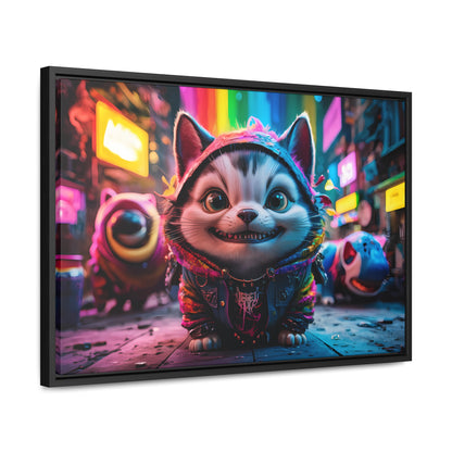 Cyberpunk Alley Cat Adventures - Gallery Canvas Wraps, Horizontal Frame