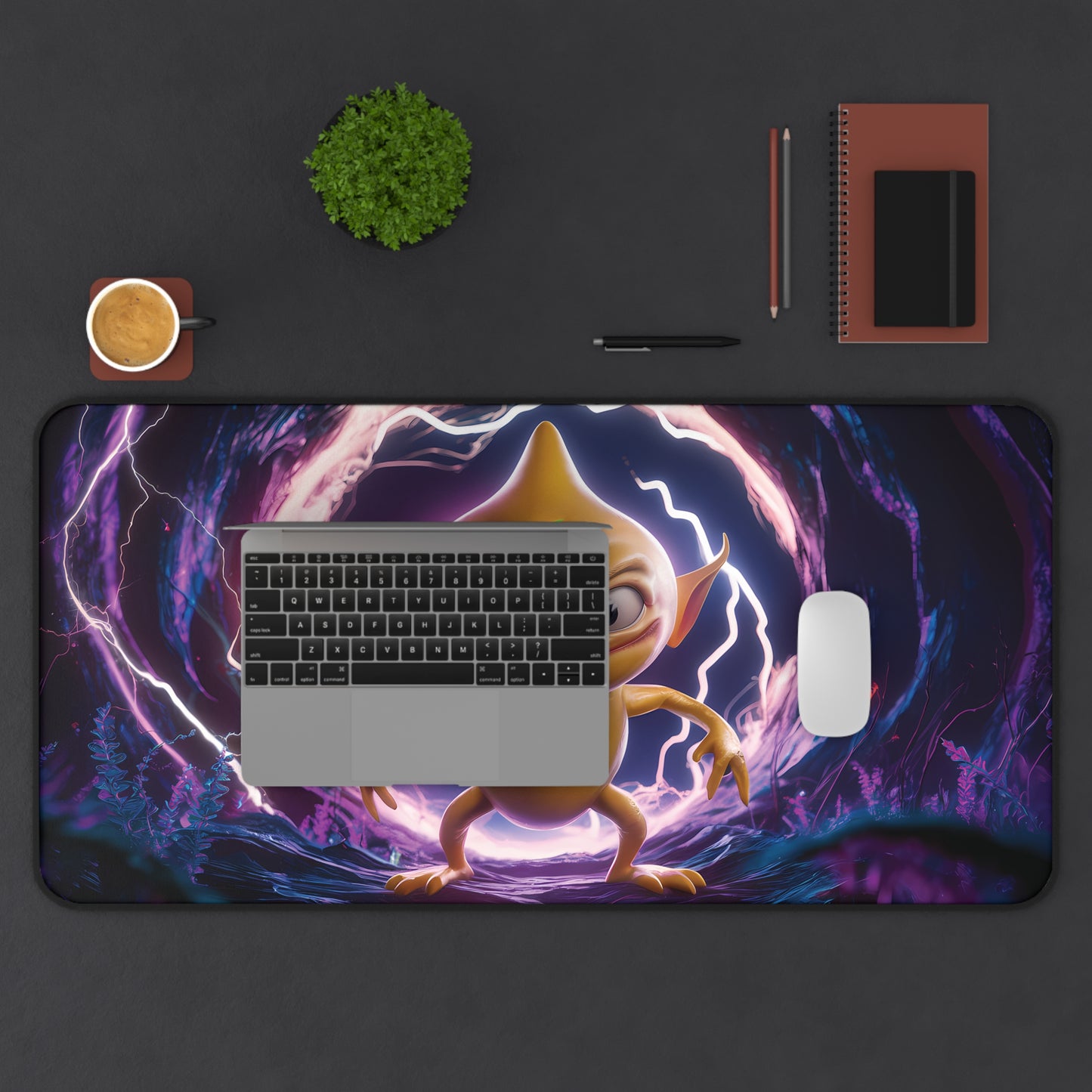 Cute Lightning Alien - Desk Mat