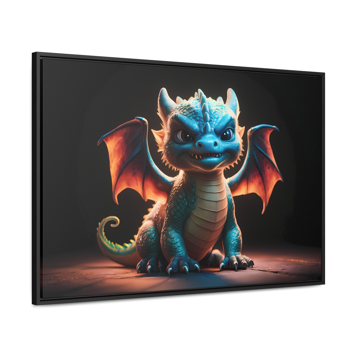 Fierce Baby Dragon Guardian - Gallery Canvas Wraps, Horizontal Frame