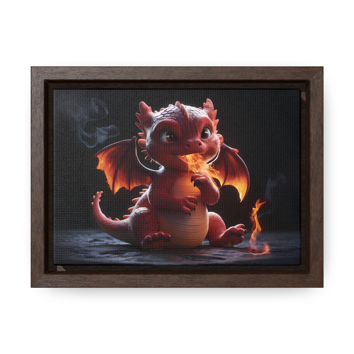 "Baby Dragon's First Flame" - Gallery Canvas Wraps, Horizontal Frame