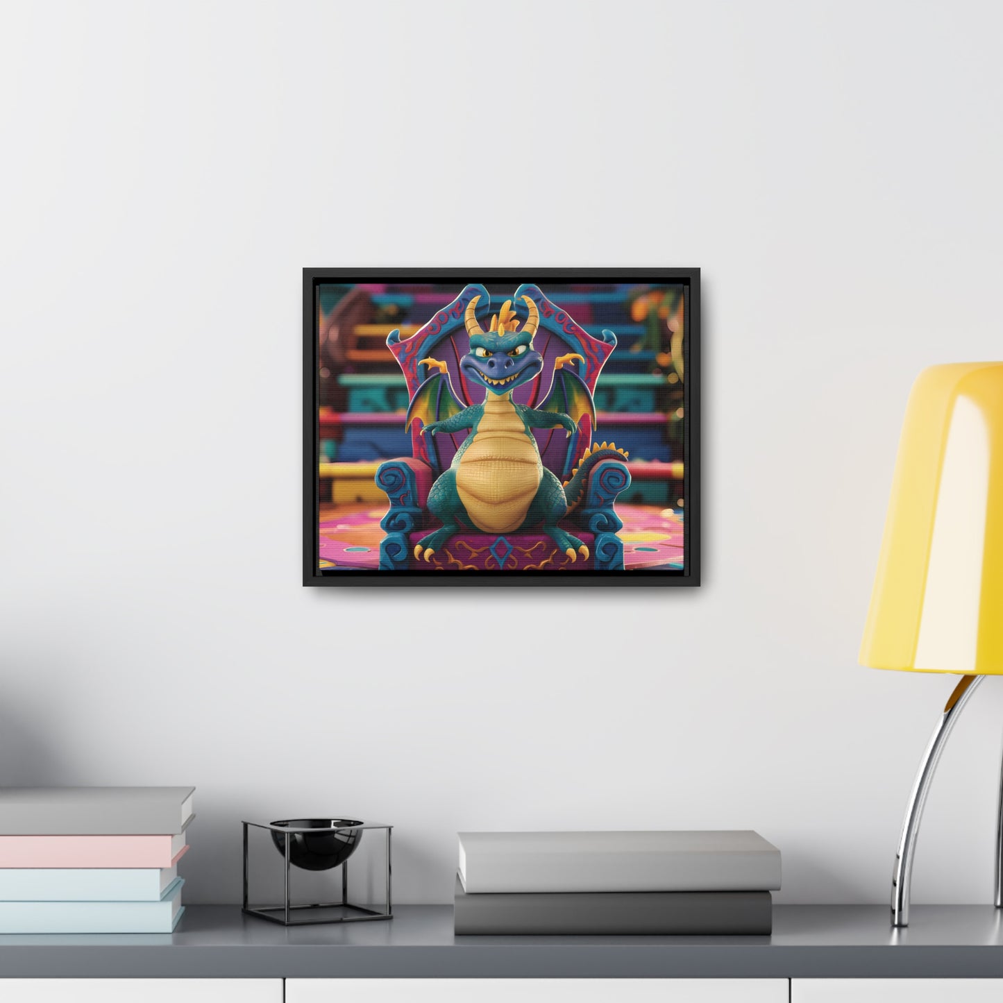 Dragon King on His Throne - Gallery Canvas Wraps, Horizontal Frame