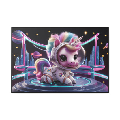 "Galactic Unicorn Explorer" - Gallery Canvas Wraps, Horizontal Frame