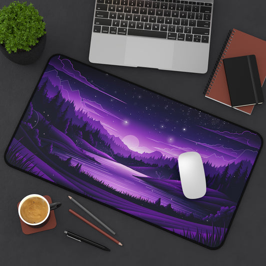 Purple Neon Night - Desk Mat