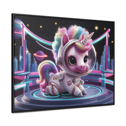 "Galactic Unicorn Explorer" - Gallery Canvas Wraps, Horizontal Frame