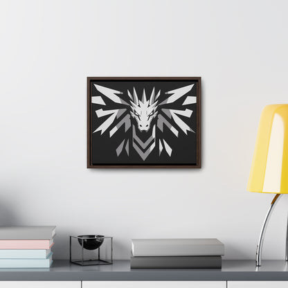 "Silver Dragon Crest" - Gallery Canvas Wraps, Horizontal Frame