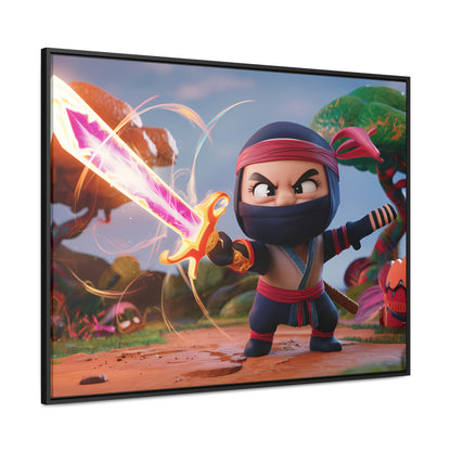 Ninja's Radiant Blade Adventure - Gallery Canvas Wraps, Horizontal Frame