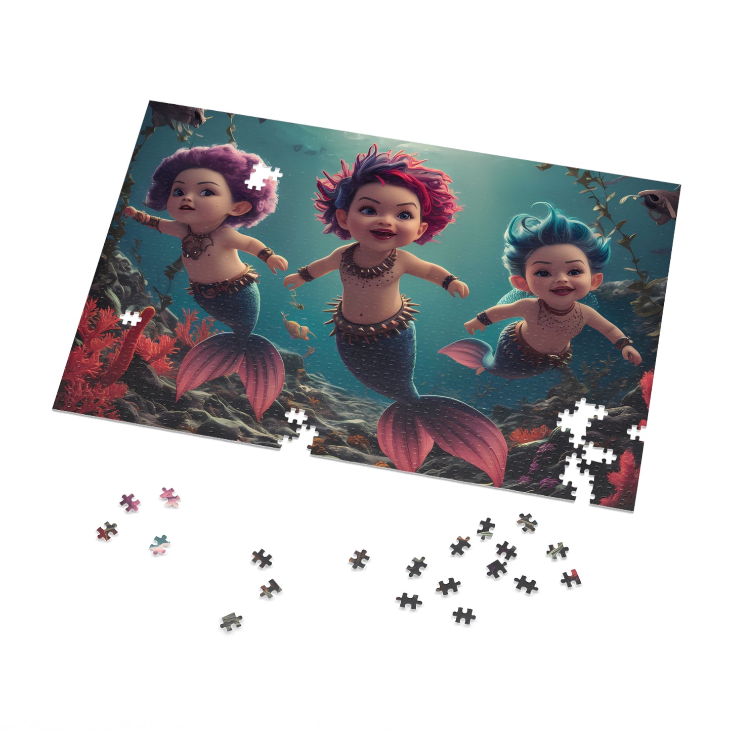 Cute Mermaids - Jigsaw Puzzle (30, 110, 252, 500,1000-Piece)