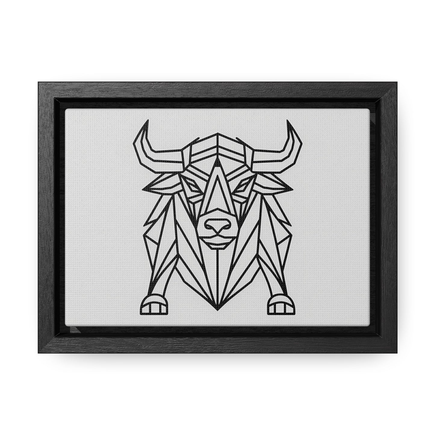 Geometric Bull - Gallery Canvas Wraps, Horizontal Frame