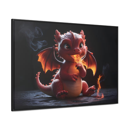 "Baby Dragon's First Flame" - Gallery Canvas Wraps, Horizontal Frame