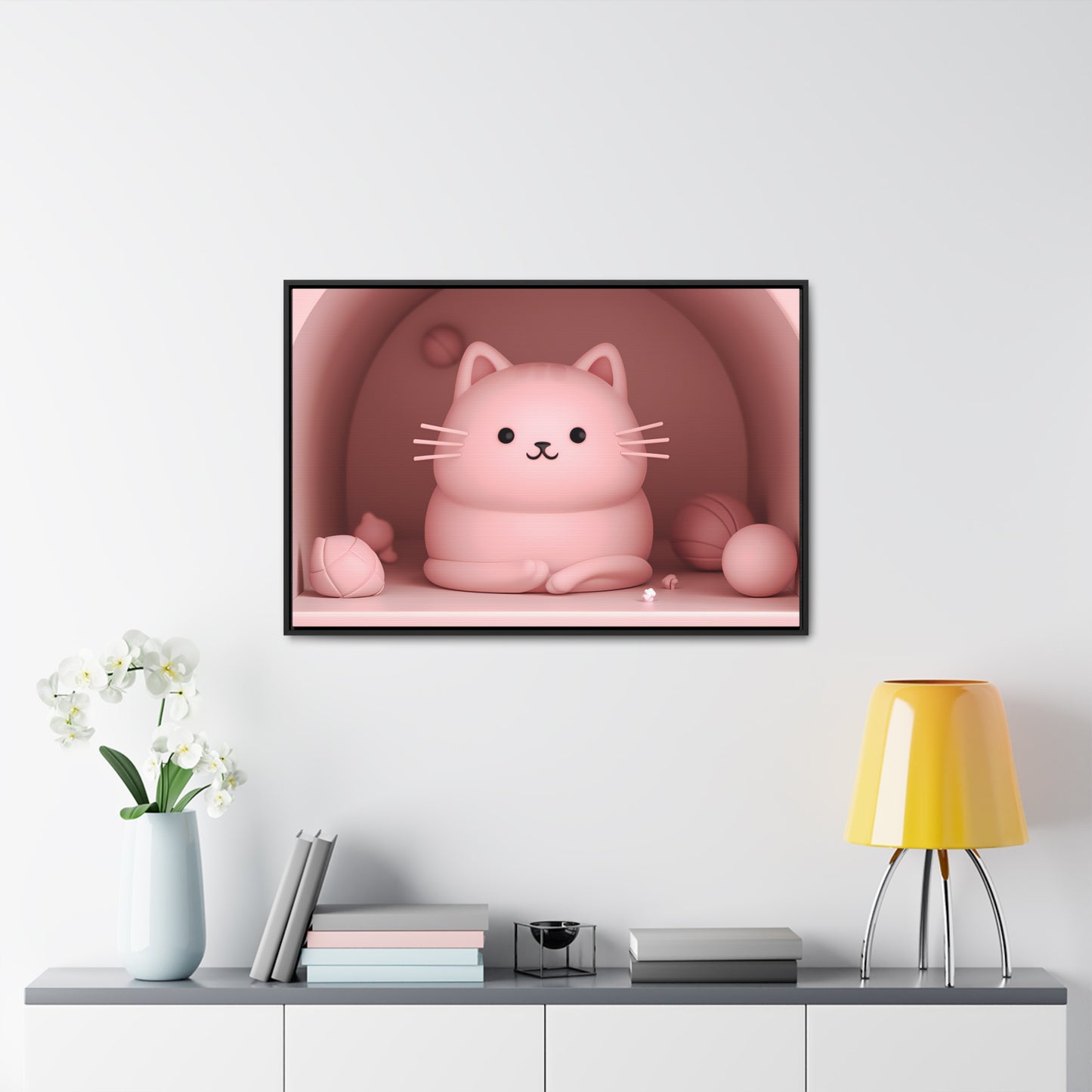 Purrfectly Pink Serenity - Gallery Canvas Wraps, Horizontal Frame