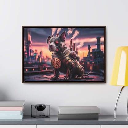 Cyber Canine: Steampunk Sentinel - Gallery Canvas Wraps, Horizontal Frame