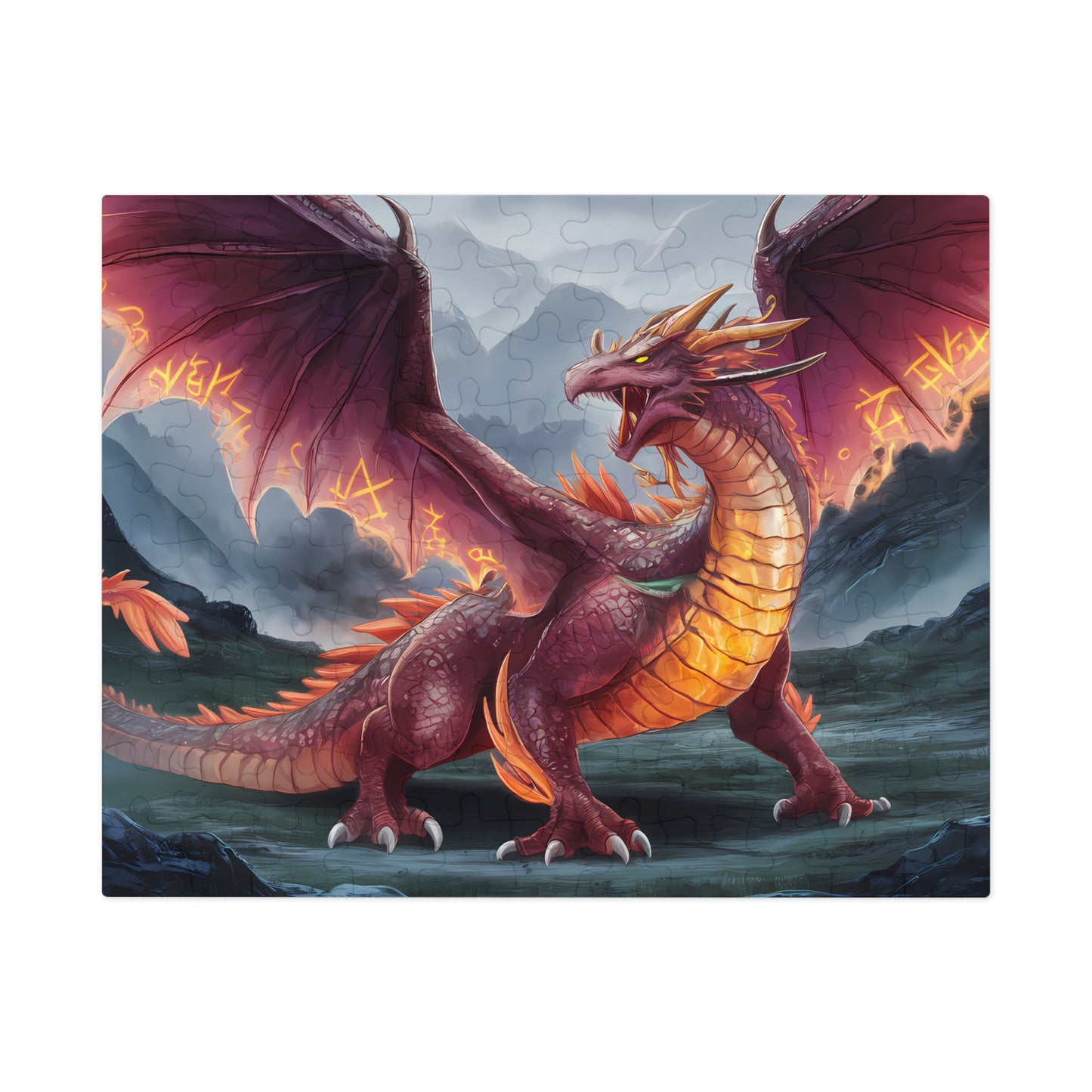 Flamebound Sentinel of the Ancient Peaks - Jigsaw Puzzle (30, 110, 252, 500,1000-Piece)