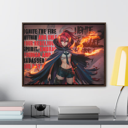 Rebel Flame Warrior - Gallery Canvas Wraps, Horizontal Frame