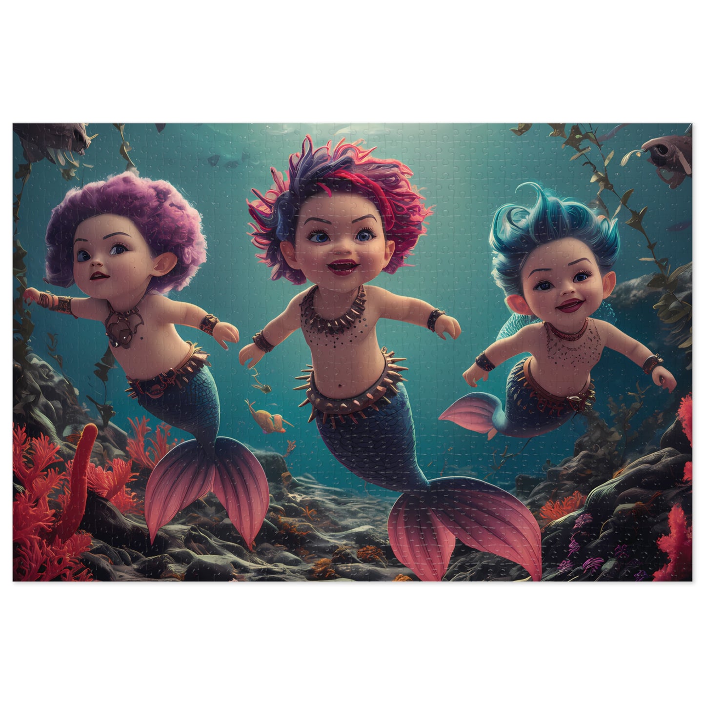 Cute Mermaids - Jigsaw Puzzle (30, 110, 252, 500,1000-Piece)