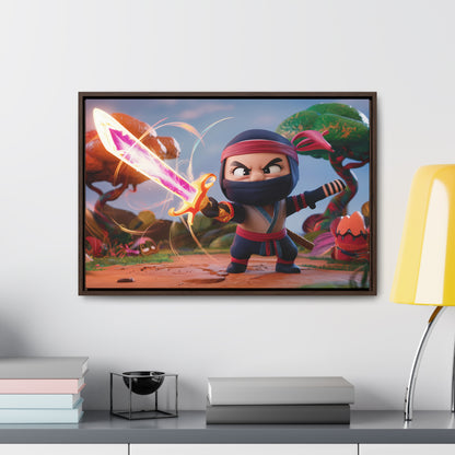 Ninja's Radiant Blade Adventure - Gallery Canvas Wraps, Horizontal Frame