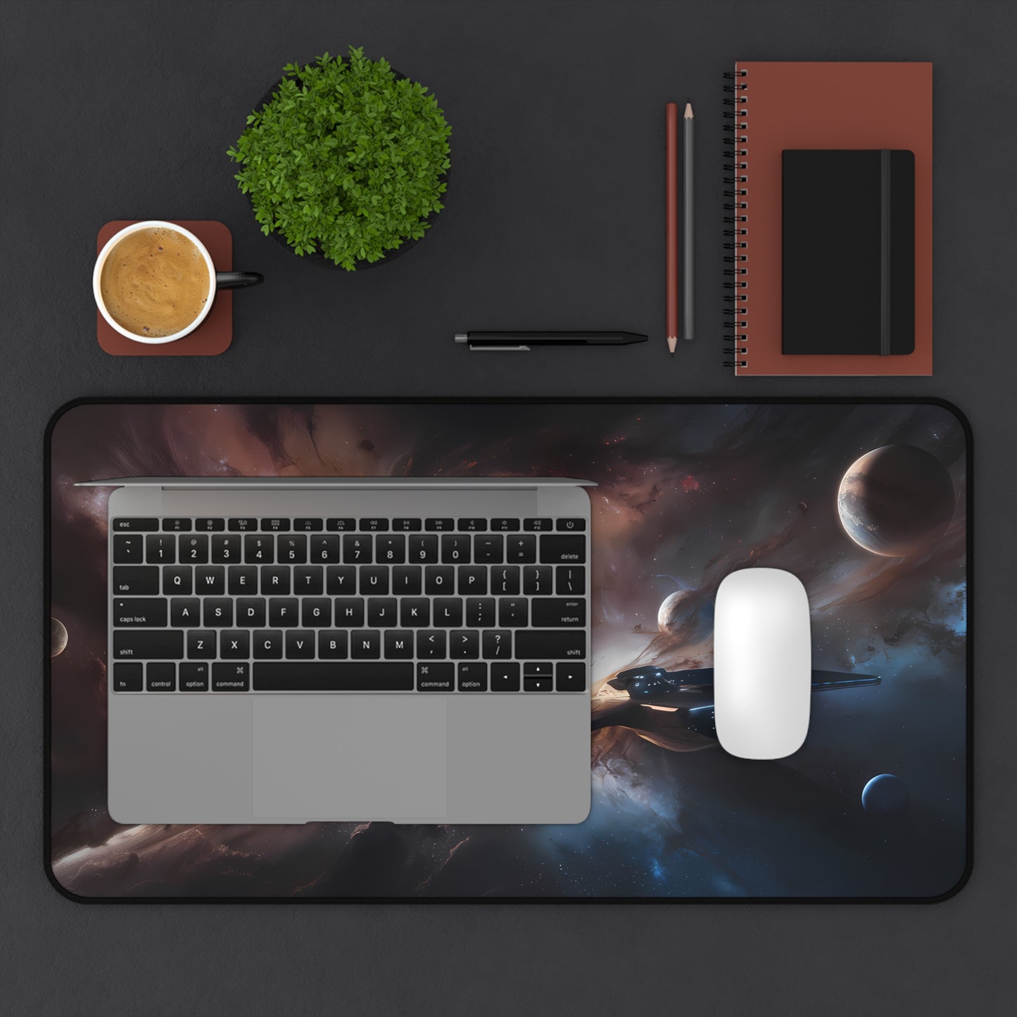 Voyage Through the Cosmic Abyss - Desk Mat