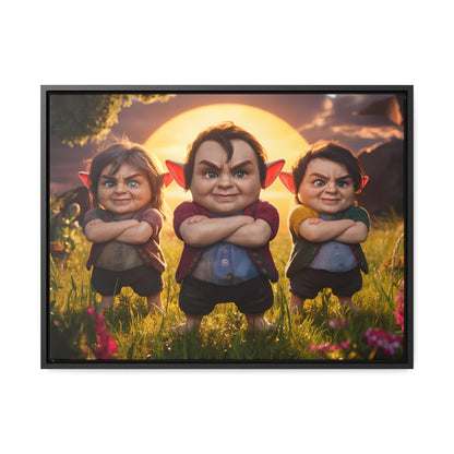 The Mischievous Trio at Sunset - Gallery Canvas Wraps, Horizontal Frame