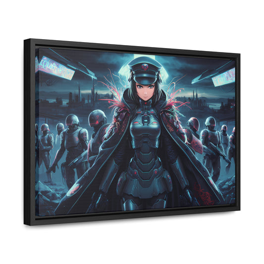 Cybernetic Enforcer: Rise of the Neon Syndicate - Gallery Canvas Wraps, Horizontal Frame