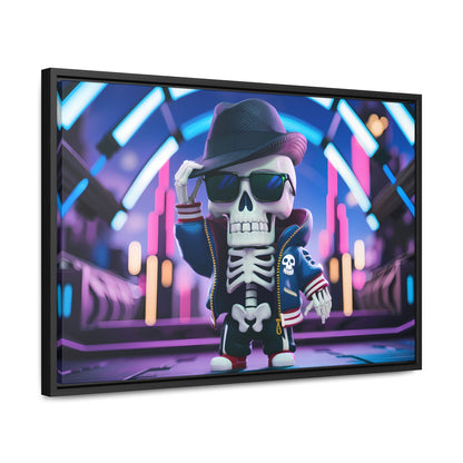 "Neon Skull Groove" - Gallery Canvas Wraps, Horizontal Frame