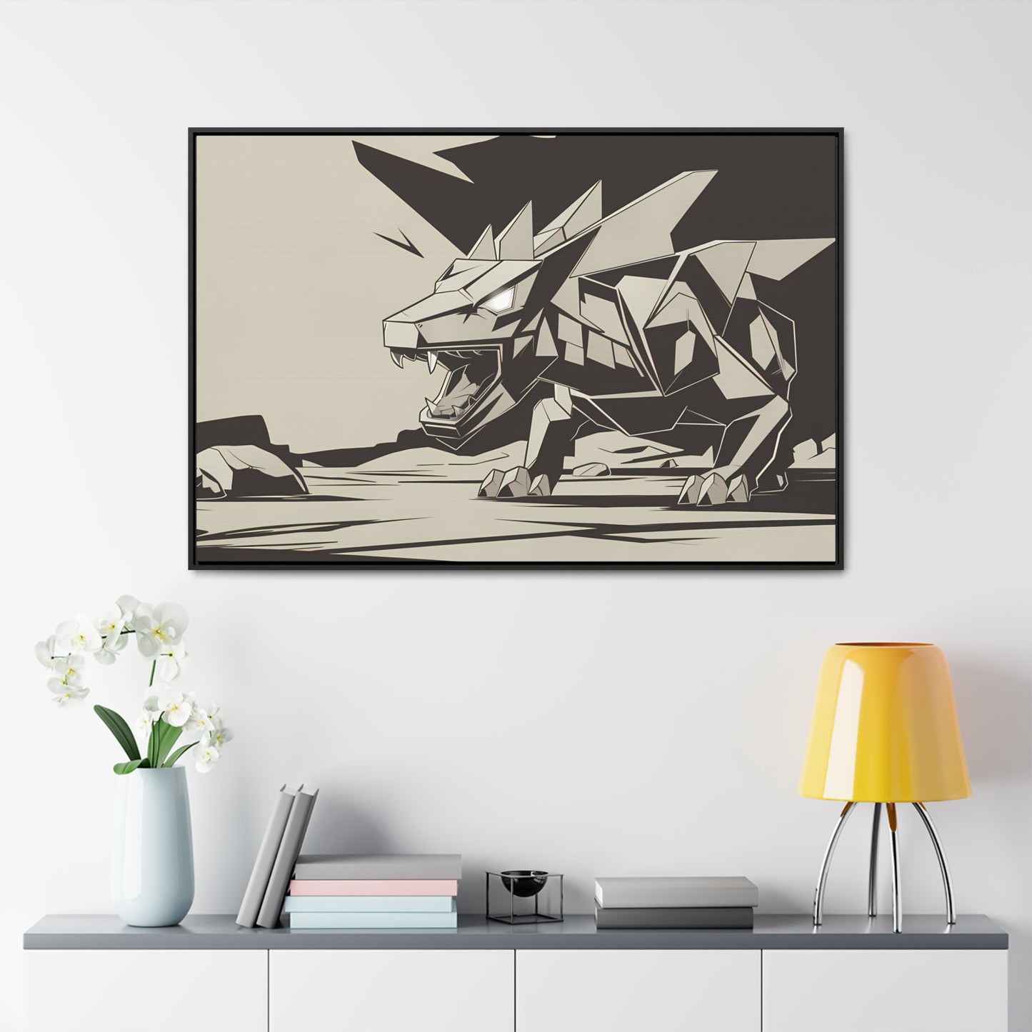 Raging Stone Guardian - Gallery Canvas Wraps, Horizontal Frame