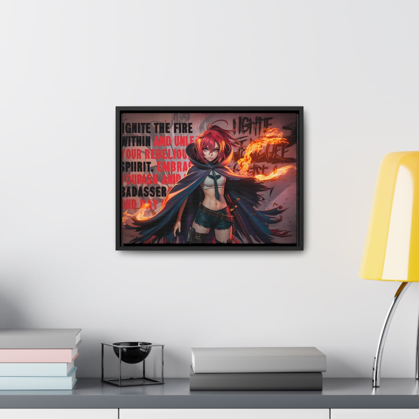 Rebel Flame Warrior - Gallery Canvas Wraps, Horizontal Frame