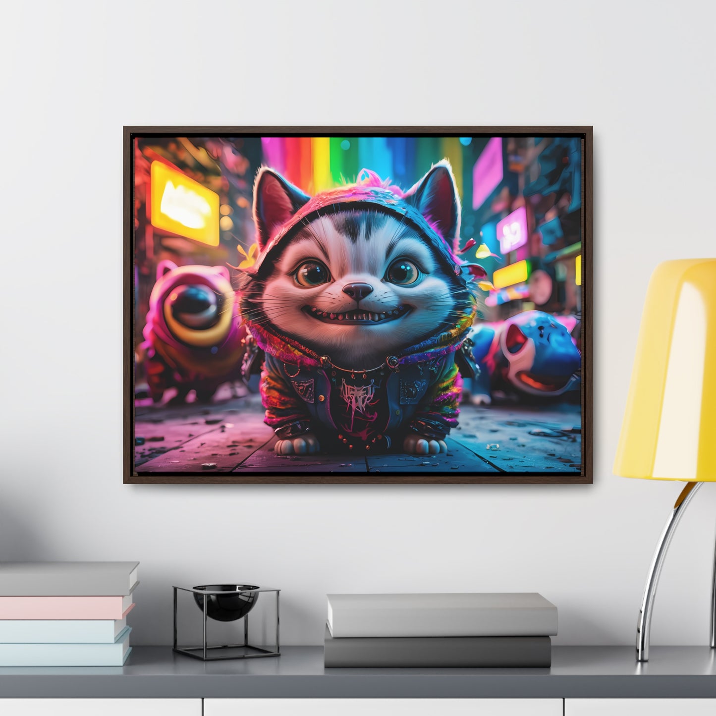 Cyberpunk Alley Cat Adventures - Gallery Canvas Wraps, Horizontal Frame