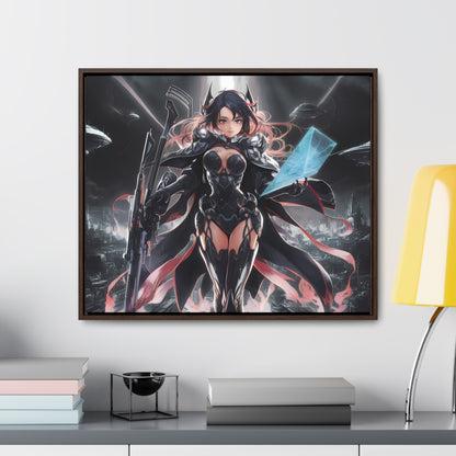 The Sentinel of Neon Skies - Gallery Canvas Wraps, Horizontal Frame