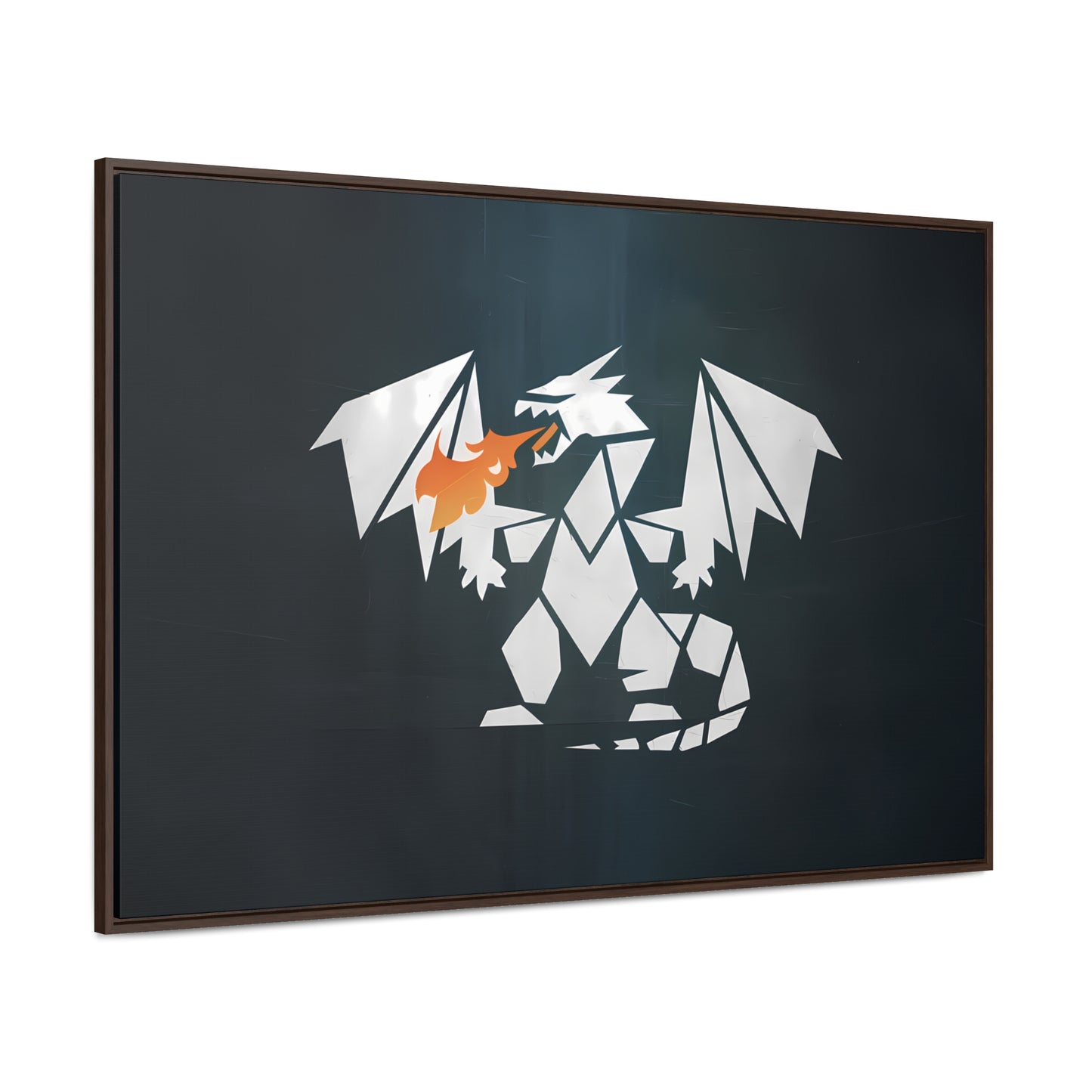 Origami Dragon Flame - Gallery Canvas Wraps, Horizontal Frame