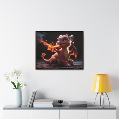 "Baby Dragon's First Flame" - Gallery Canvas Wraps, Horizontal Frame