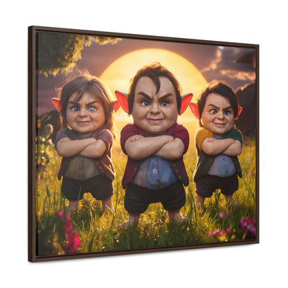 The Mischievous Trio at Sunset - Gallery Canvas Wraps, Horizontal Frame