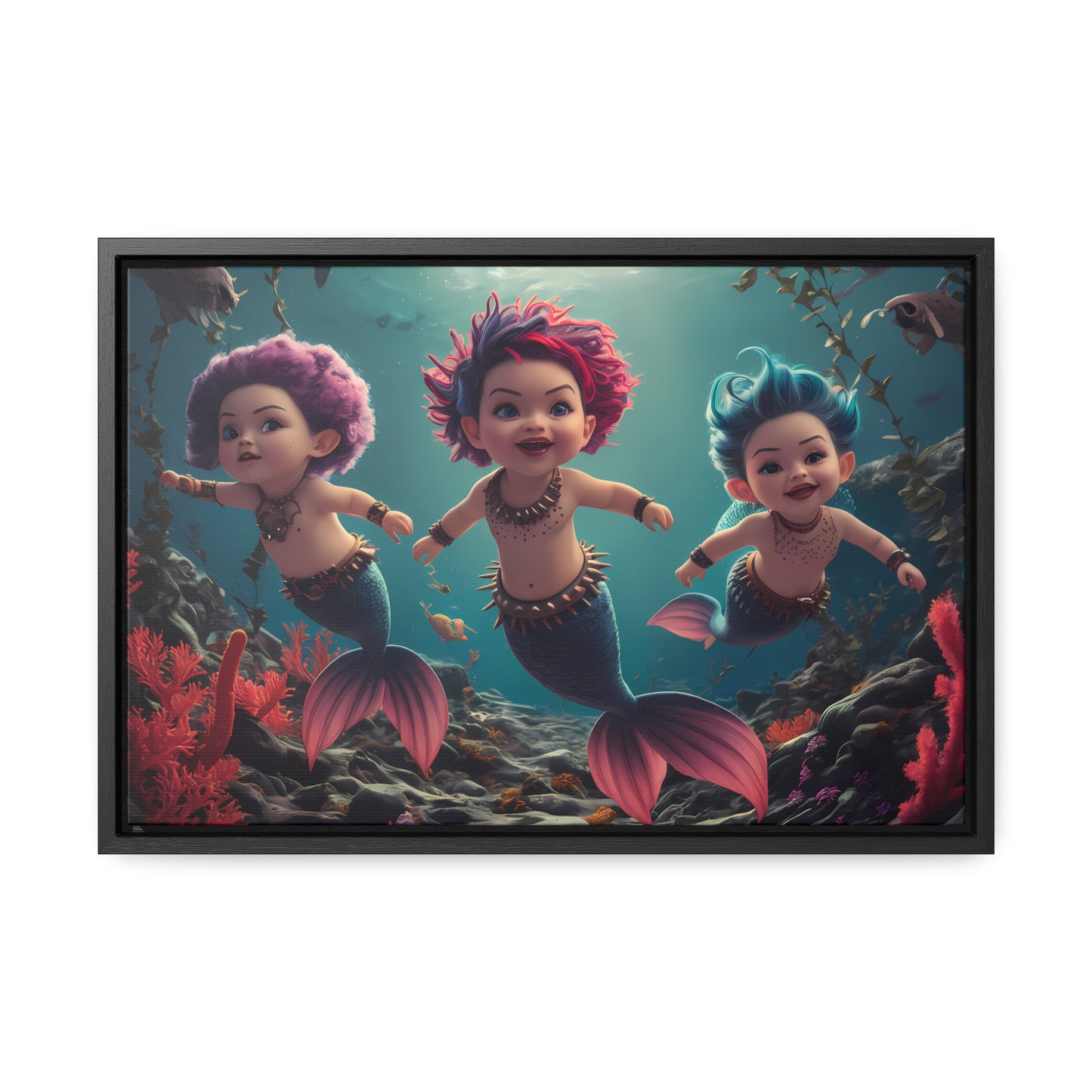 Aquatic Mischief - Gallery Canvas Wraps, Horizontal Frame